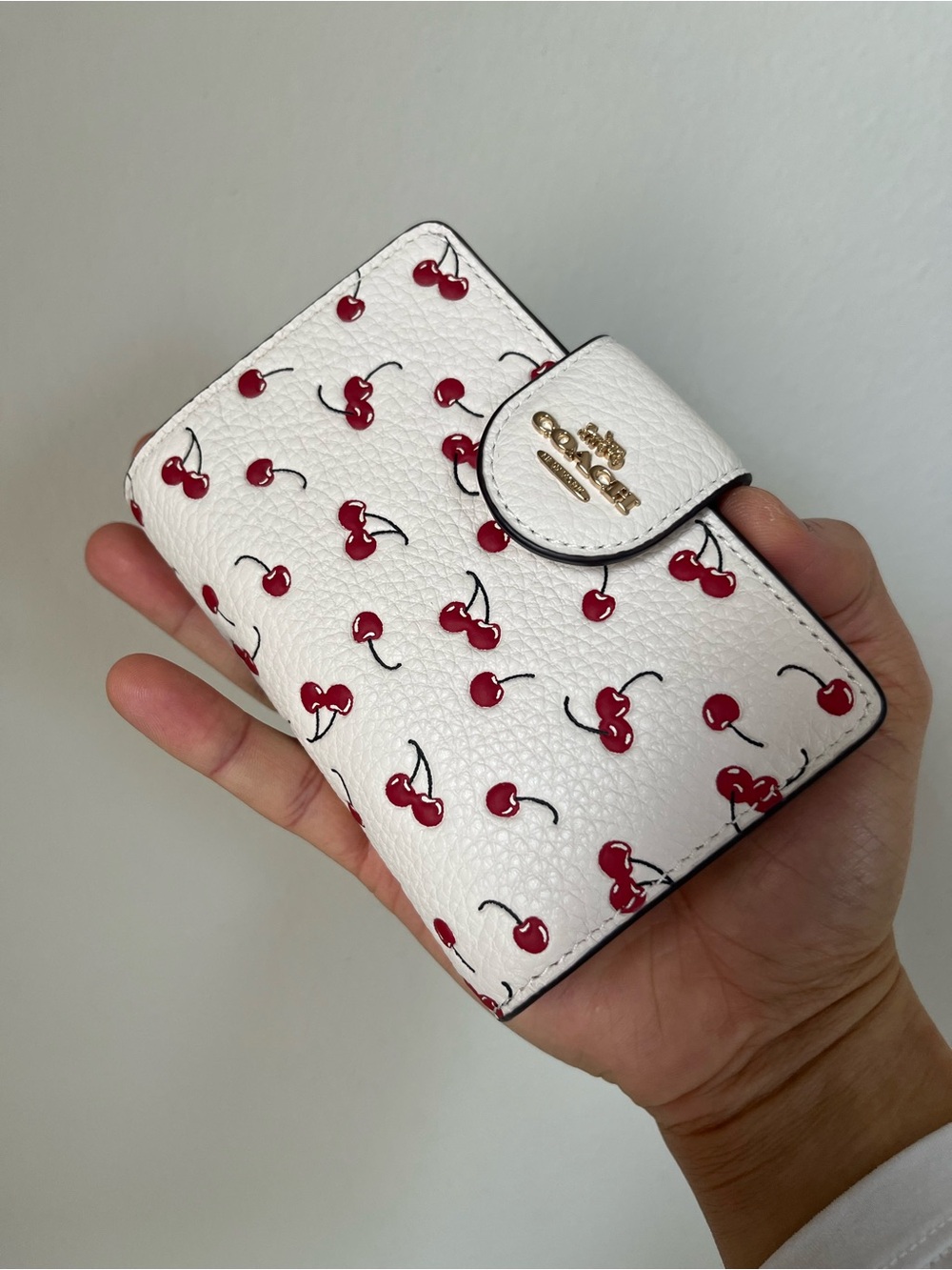 Coach Medium Corner Zip Wallet With Cherry Print🎈🎈